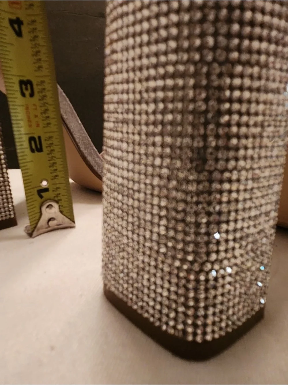 Steve Madden Silver Crystal Block Heel Sandals